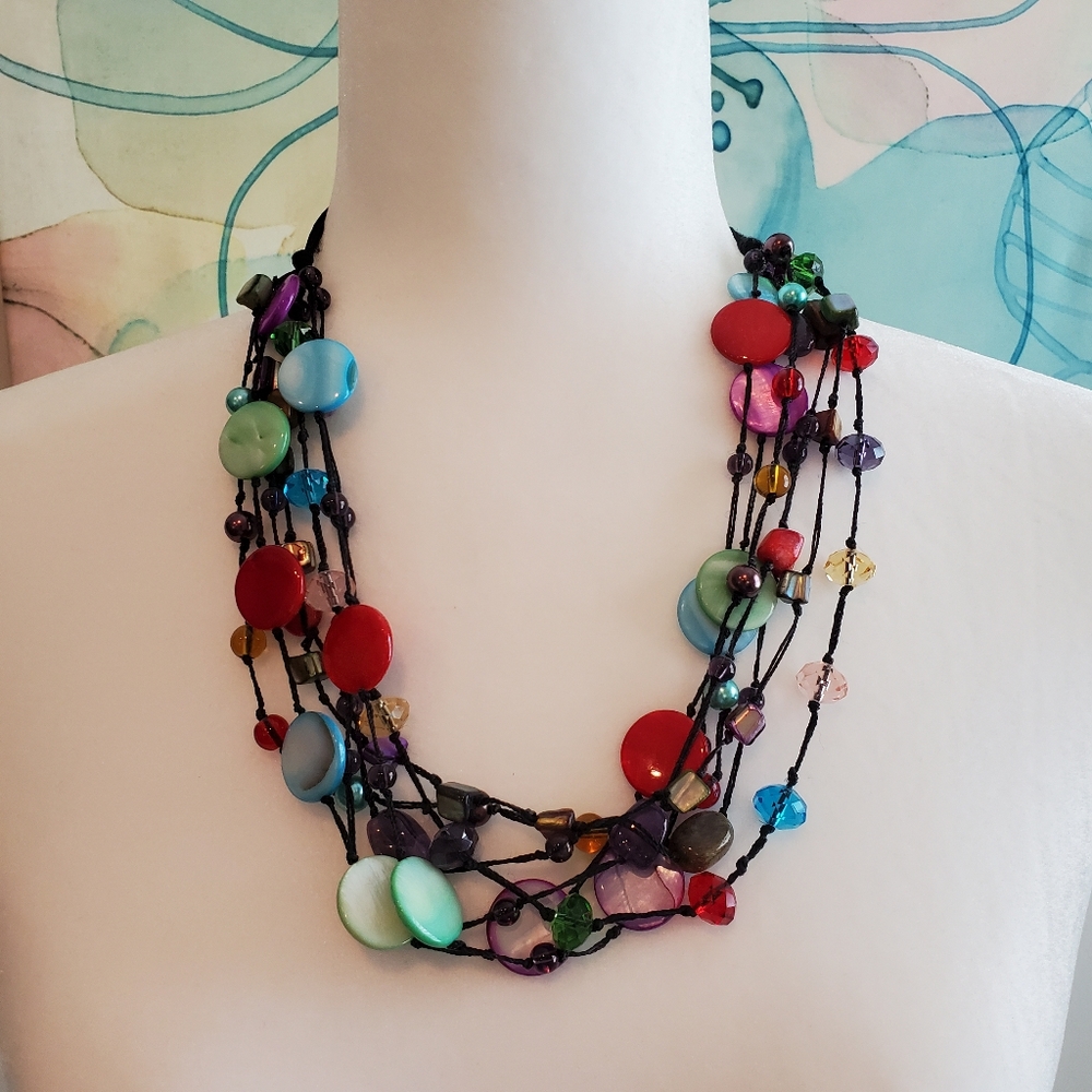 Twitsted multi rope necklace